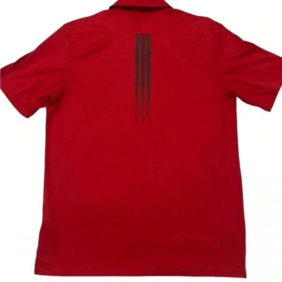 Adidas Red Climalite Golf Polo Sport Collared Short Sleeve Size Medium - Picture 2 of 7